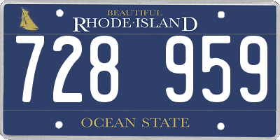 RI license plate 728959