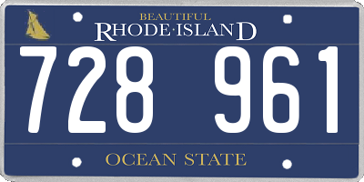RI license plate 728961