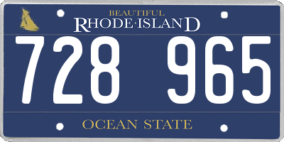 RI license plate 728965