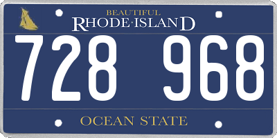 RI license plate 728968