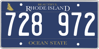 RI license plate 728972
