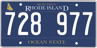 RI license plate 728977