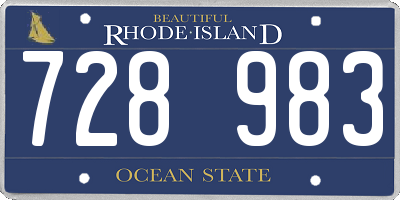RI license plate 728983