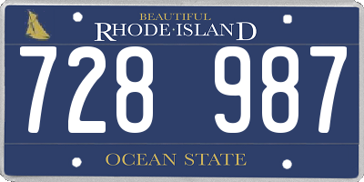 RI license plate 728987