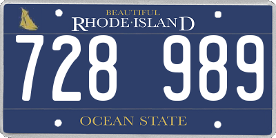 RI license plate 728989
