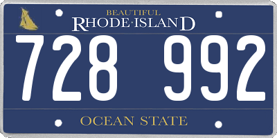 RI license plate 728992