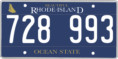 RI license plate 728993