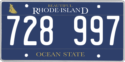 RI license plate 728997