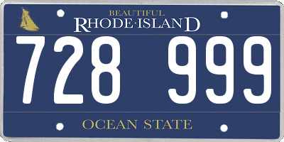 RI license plate 728999