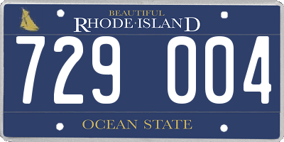 RI license plate 729004