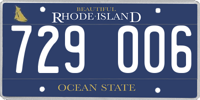 RI license plate 729006