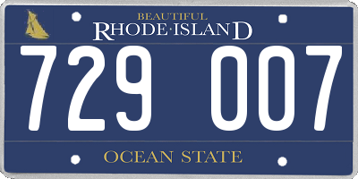 RI license plate 729007