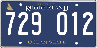 RI license plate 729012