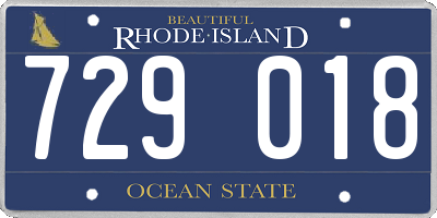 RI license plate 729018