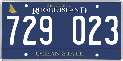 RI license plate 729023