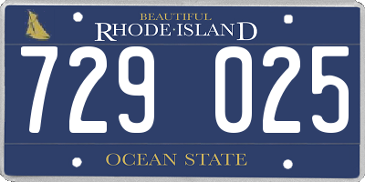 RI license plate 729025