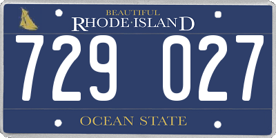 RI license plate 729027