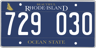 RI license plate 729030