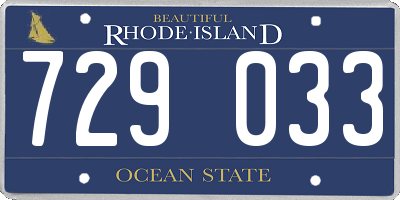 RI license plate 729033