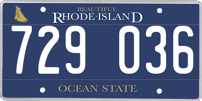 RI license plate 729036