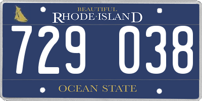 RI license plate 729038