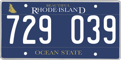 RI license plate 729039