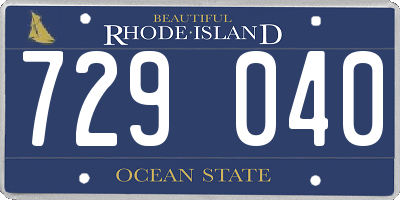 RI license plate 729040