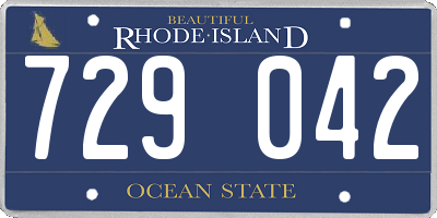RI license plate 729042
