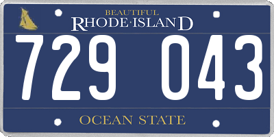 RI license plate 729043