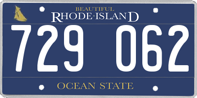 RI license plate 729062