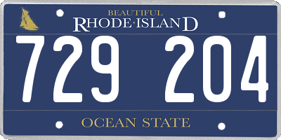 RI license plate 729204