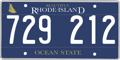 RI license plate 729212