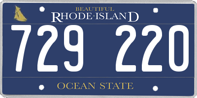 RI license plate 729220
