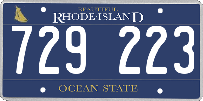 RI license plate 729223
