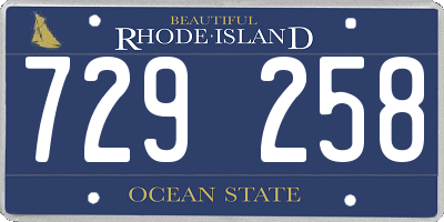 RI license plate 729258