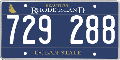 RI license plate 729288