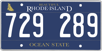 RI license plate 729289