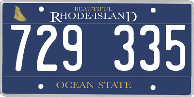 RI license plate 729335