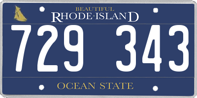 RI license plate 729343