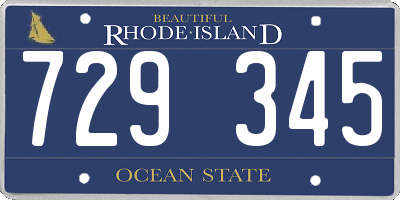 RI license plate 729345