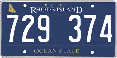 RI license plate 729374