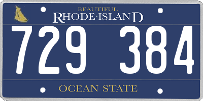 RI license plate 729384