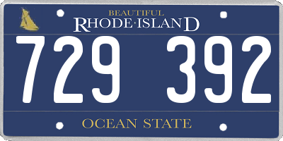 RI license plate 729392
