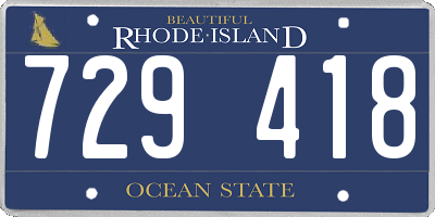 RI license plate 729418