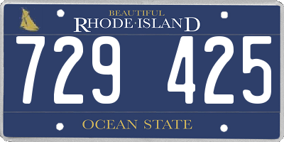 RI license plate 729425
