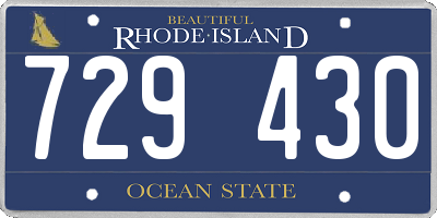 RI license plate 729430