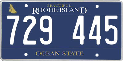 RI license plate 729445