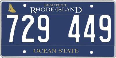 RI license plate 729449