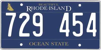 RI license plate 729454