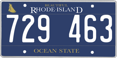 RI license plate 729463